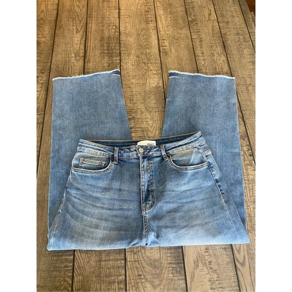 Vervet wide leg cropped jeans raw hem size 31  - Picture 2 of 9